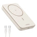 5000Mah Magnetic Power Bank for Iphone, Fast Portable Charger with USB-C Cable, White