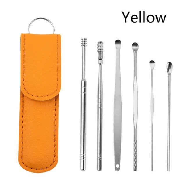 6PCS/Set Ear Pick Cleaner Kit Spoon Care Ear Clean Tool