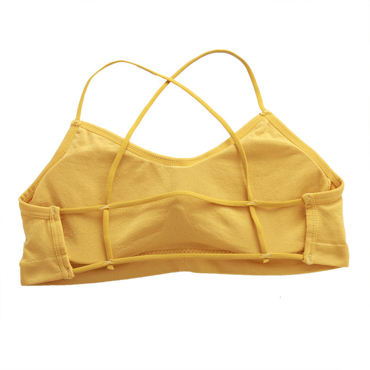 Women Push Up Solid Bra Elastic Gathering Bralette Tube Top