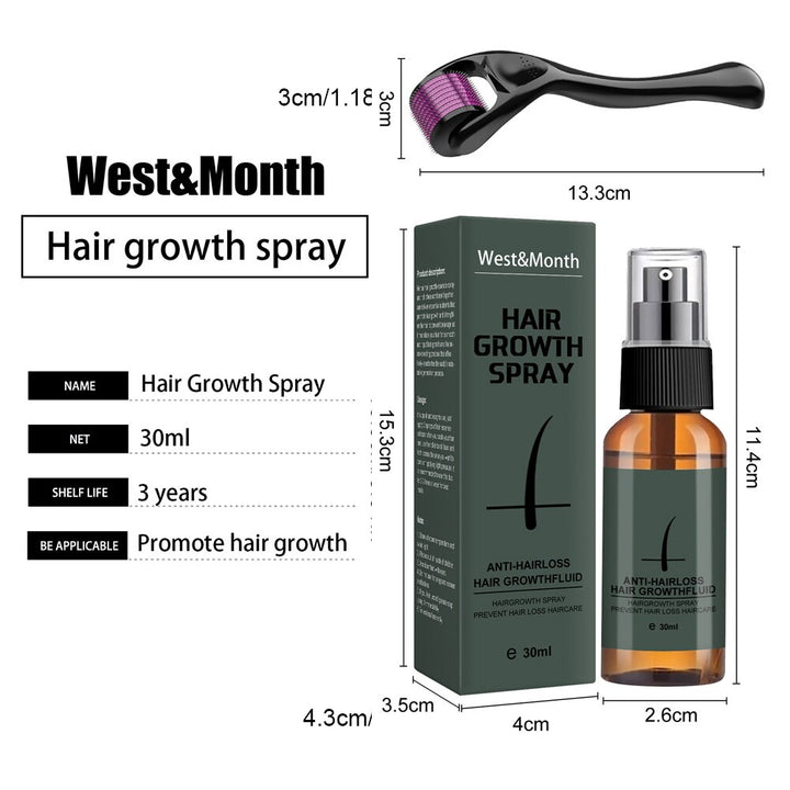 30ml Hair Beard Growth Roller Set Beard Oil Spray
