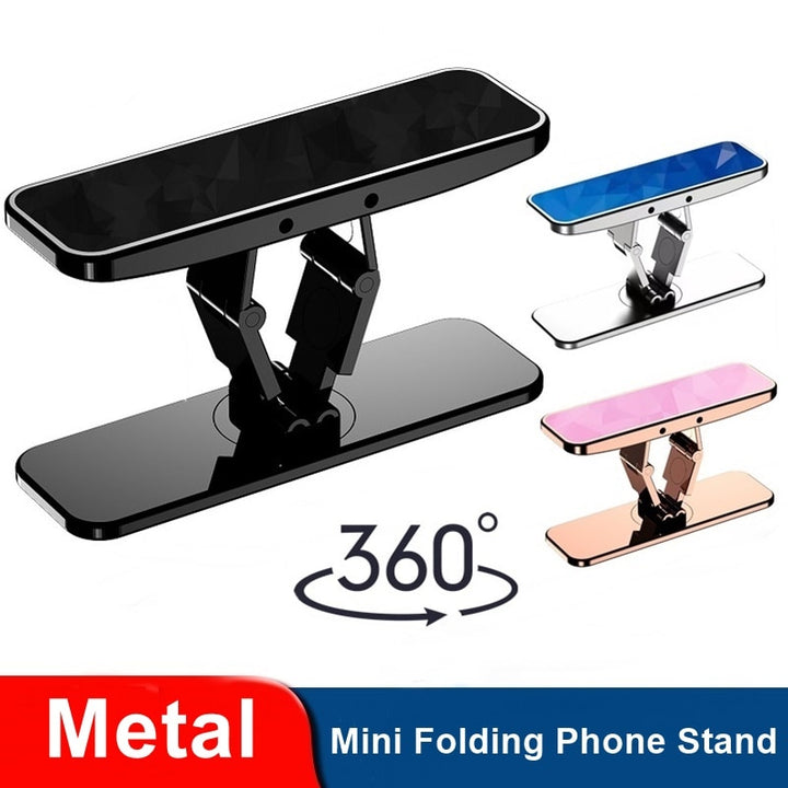 Universal Metal Phone Stand 360 Rotate Adjustable Mini Folding Desk Mount Holder