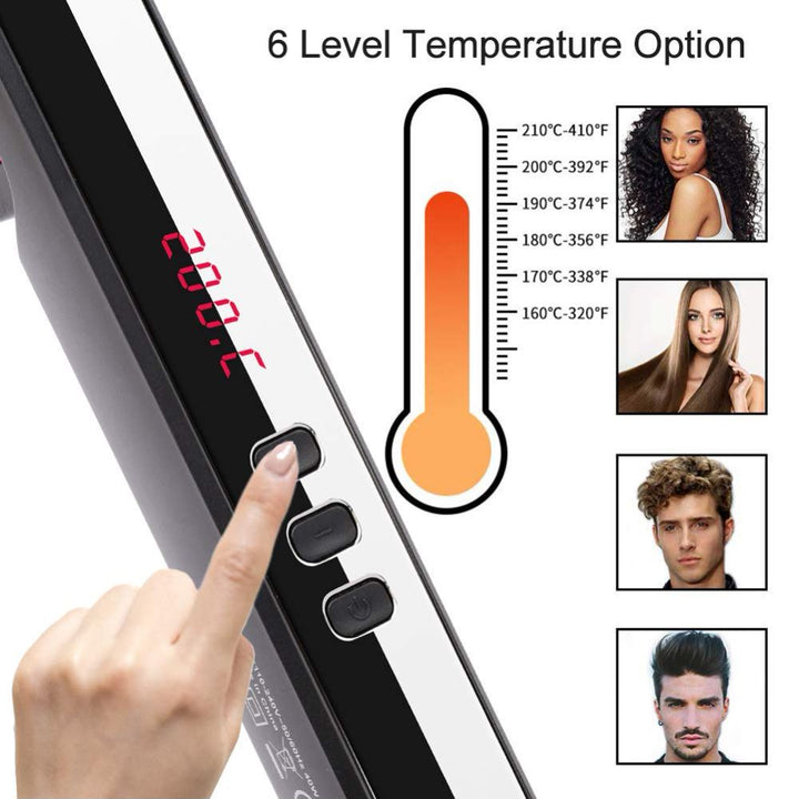 Pente Quente Elétrico Alisador de Cabelo com Ecrã LCD Pente Aquecedor