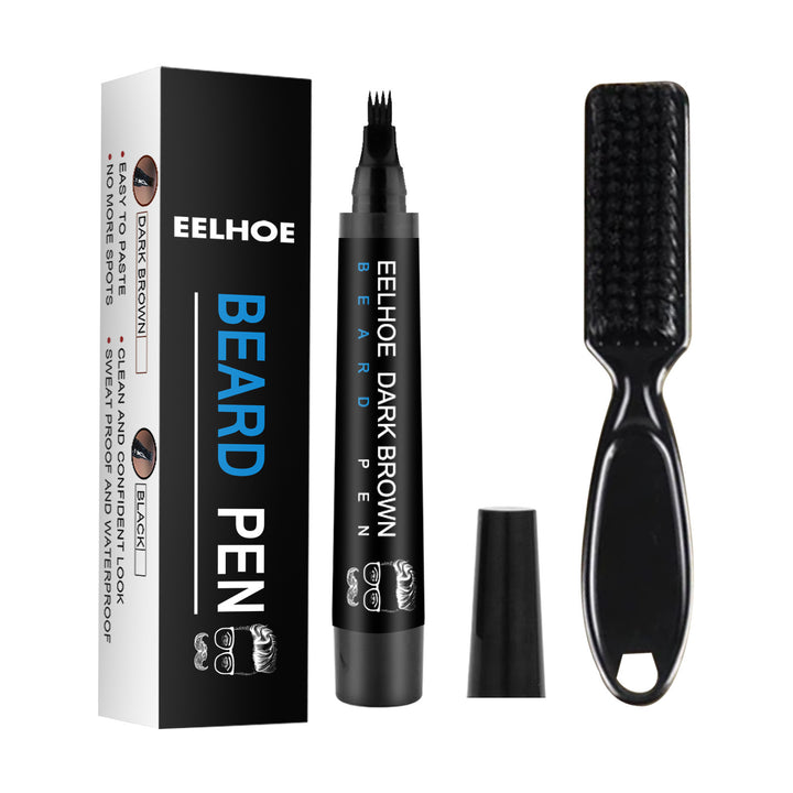 Kit Caneta de Preenchimento de Barba Eelhoe Caneta de Barba À Prova de Água Escova de Barba Estilizador de Barba