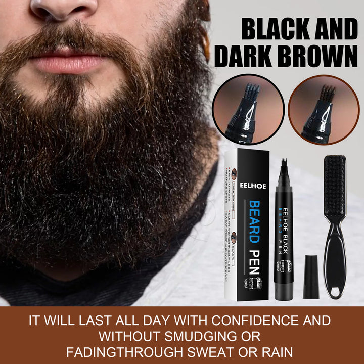 Kit Caneta de Preenchimento de Barba Eelhoe Caneta de Barba À Prova de Água Escova de Barba Estilizador de Barba