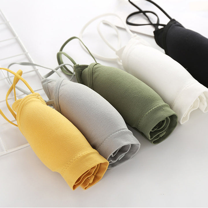 Women Push Up Solid Bra Elastic Gathering Bralette Tube Top