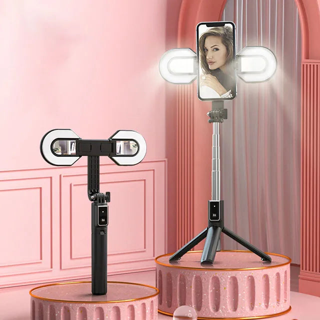 Mini Portable LED Light Mobile Phone Remote Selfie Stick Stand Holder With Tripod For Smartphone