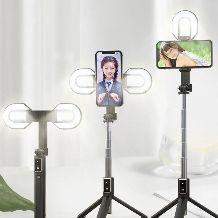 Mini Portable LED Light Mobile Phone Remote Selfie Stick Stand Holder With Tripod For Smartphone