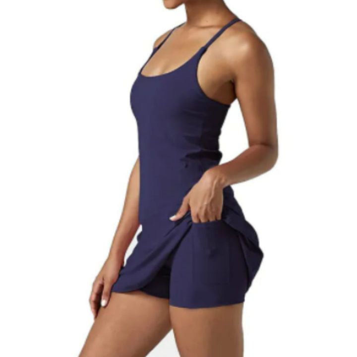 Saia-calção de Ténis Tudo-em-um para Golfe Roupa Feminina Sem Mangas e Sem Costas