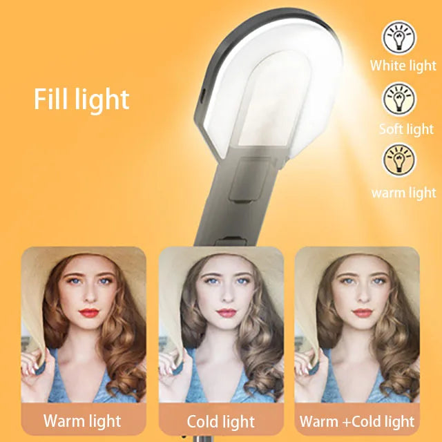 Mini Portable LED Light Mobile Phone Remote Selfie Stick Stand Holder With Tripod For Smartphone