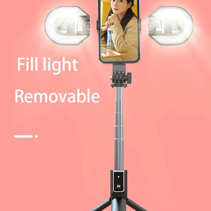 Mini Portable LED Light Mobile Phone Remote Selfie Stick Stand Holder With Tripod For Smartphone