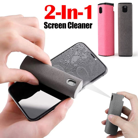 2 In 1 Phone Screen Cleaner Spray Screen Dust Removal Cleaning Artifact