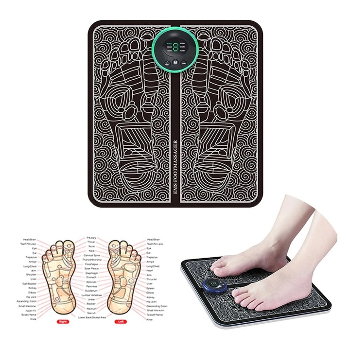 Tapete Massageador Elétrico EMS para Pés, Estimulador Muscular para os Pés