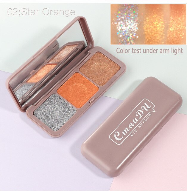 3-Colors Mashed Potato Eyeshadow Palette Beauty Eye Makeup Cosmetic