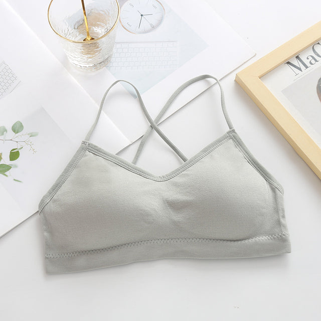 Women Push Up Solid Bra Elastic Gathering Bralette Tube Top