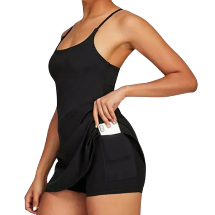 Saia-calção de Ténis Tudo-em-um para Golfe Roupa Feminina Sem Mangas e Sem Costas