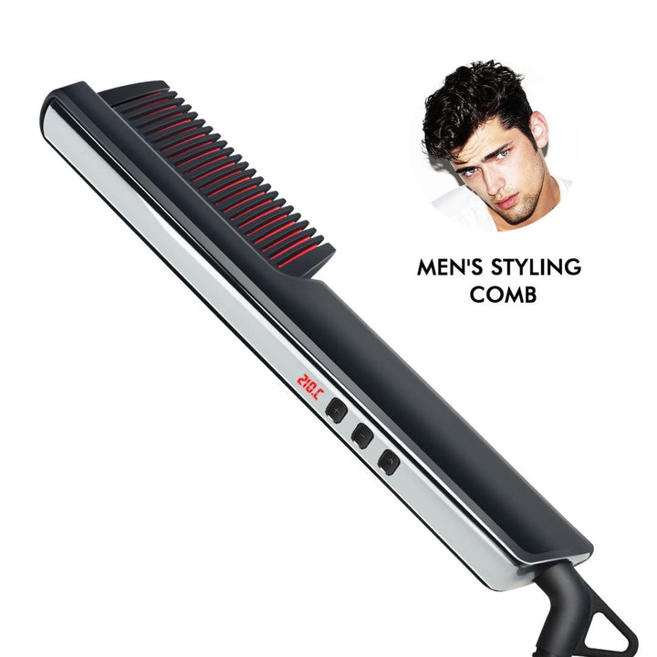 Pente Quente Elétrico Alisador de Cabelo com Ecrã LCD Pente Aquecedor