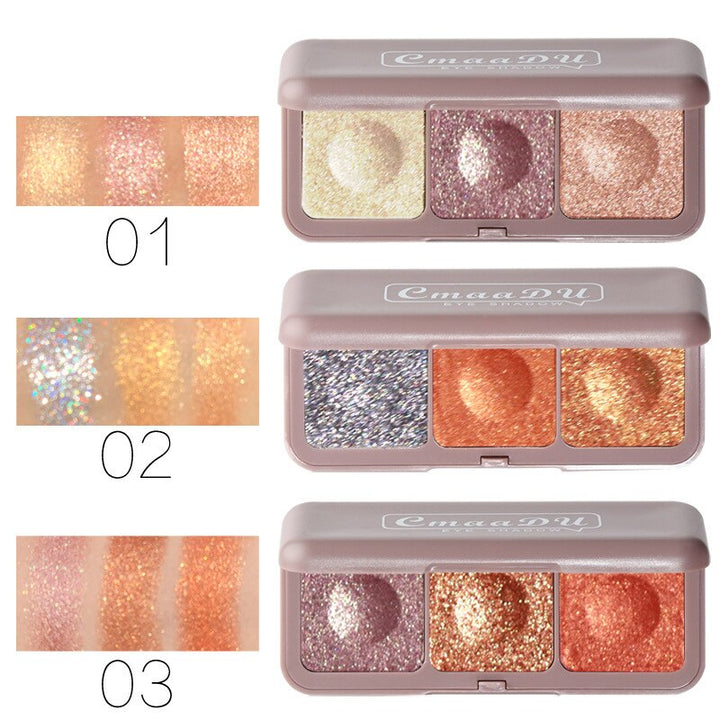3-Colors Mashed Potato Eyeshadow Palette Beauty Eye Makeup Cosmetic