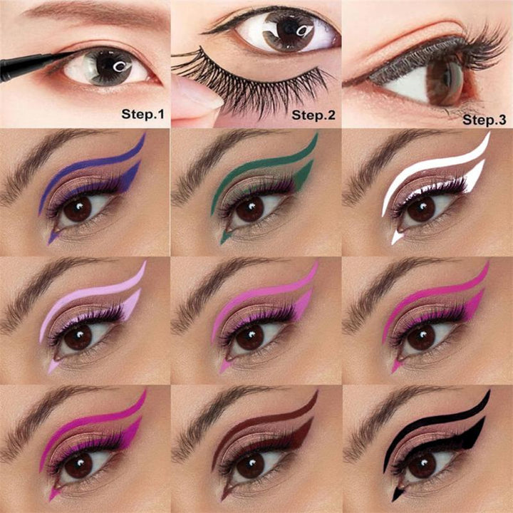 9Pcs/Set Magnetic Liquid Eyeliner Set Fast Dry Colors Eyeliner Gel Pencil