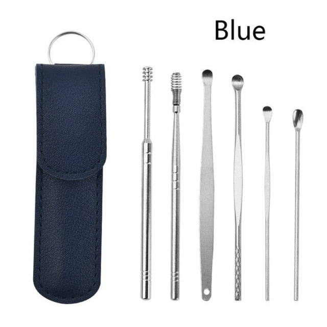 6PCS/Set Ear Pick Cleaner Kit Spoon Care Ear Clean Tool