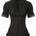 Camisas de Senhora para Escritório Blusa Feminina de Renda de Manga Curta