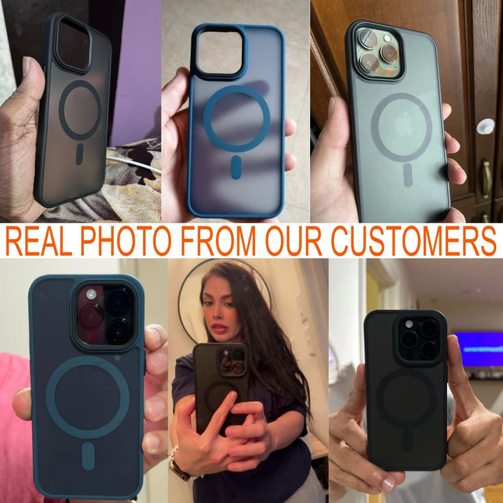 For Iphone 16 15 14 plus 13 12 11 Pro Max Frosted Case Mag Safe Shockproof Cover