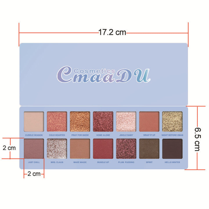14 Colors Shimmer Eyeshdow Palette Glitter Pigments