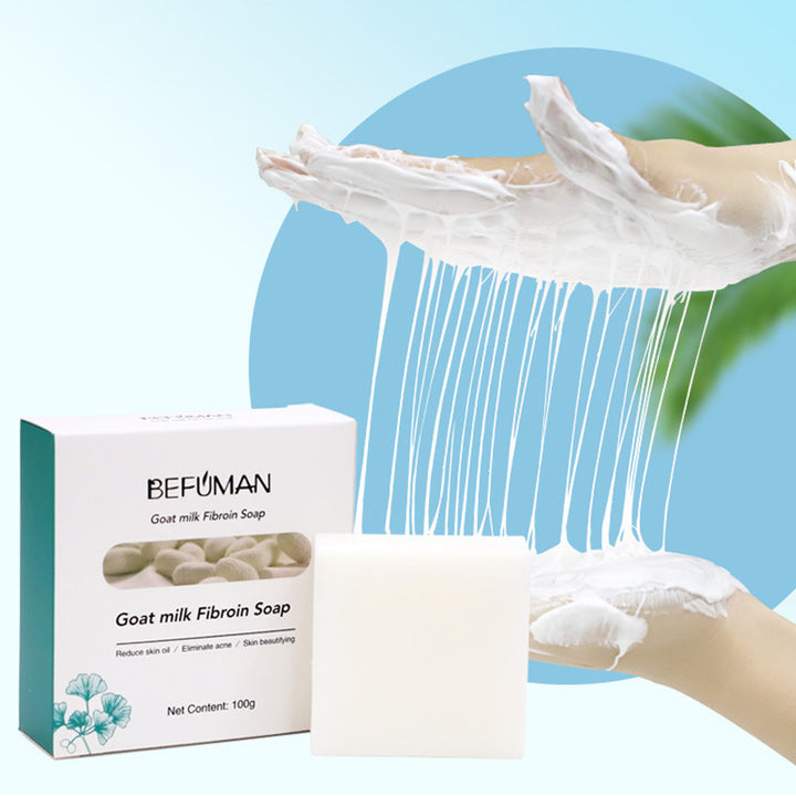 Sabonete de Leite de Cabra Natural para Limpeza e Reparação da Pele com Proteína de Seda