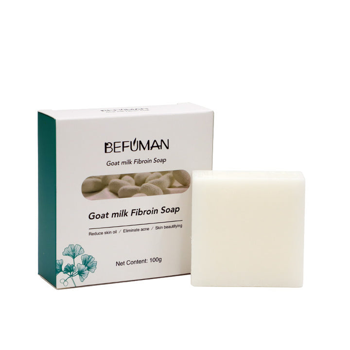 Sabonete de Leite de Cabra Natural para Limpeza e Reparação da Pele com Proteína de Seda