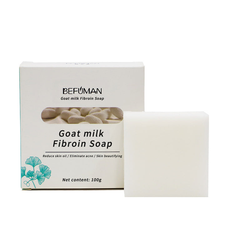 Sabonete de Leite de Cabra Natural para Limpeza e Reparação da Pele com Proteína de Seda