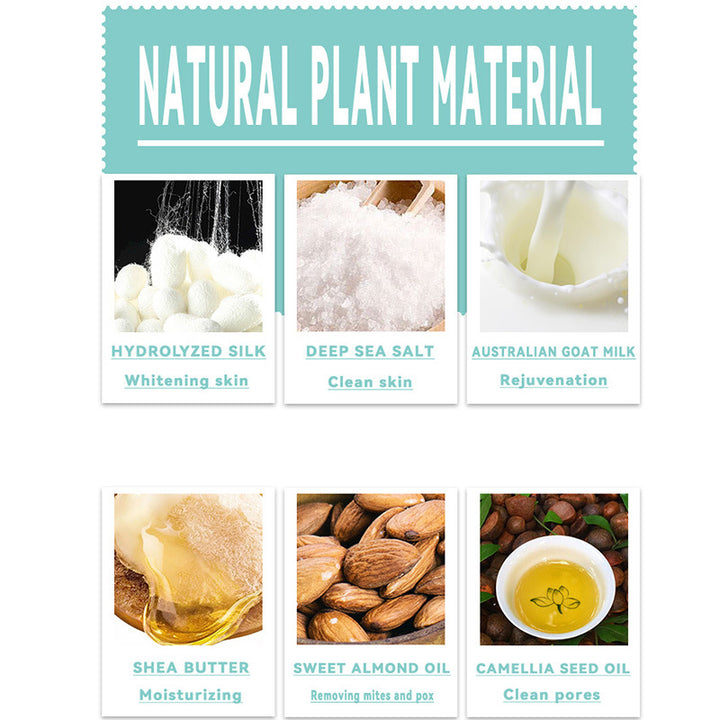 Sabonete de Leite de Cabra Natural para Limpeza e Reparação da Pele com Proteína de Seda